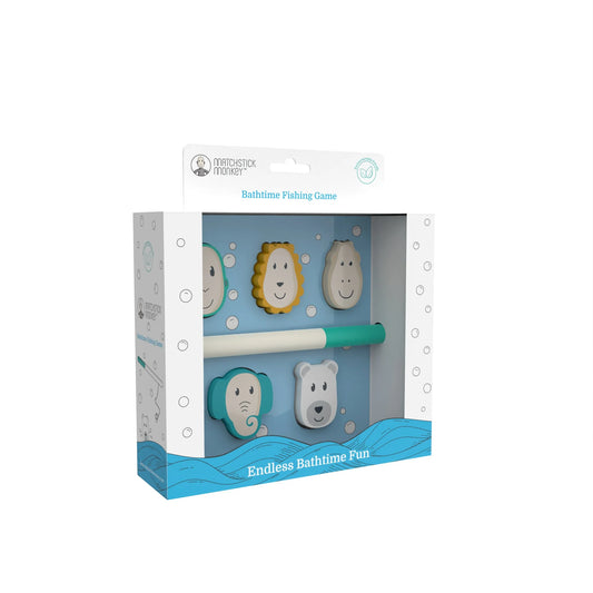 Matchstick Monkey Badezeit Angelspiel 1 Angel + 5 Tiere mit Magneten zum angeln